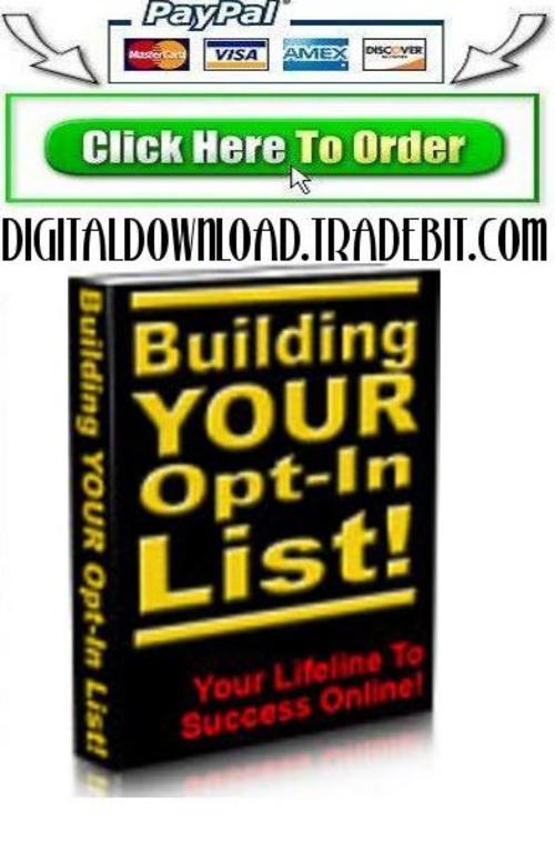 Product picture Building Your Own Opt In List