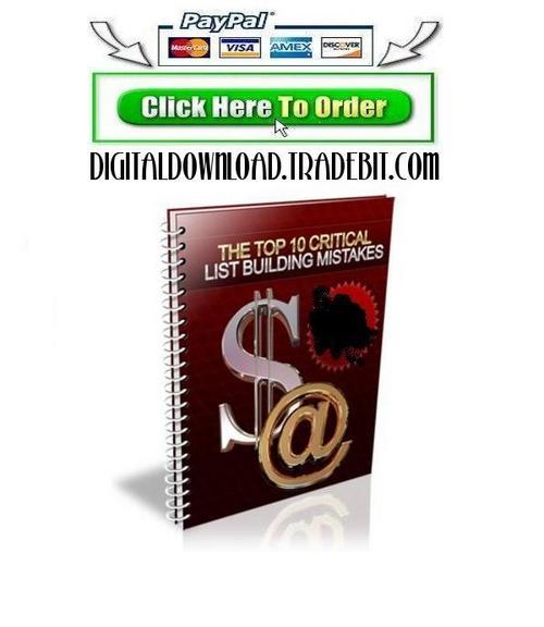 Product picture The Top 10 Critical List Building Mistakes
