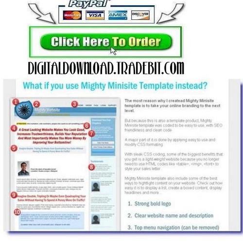 Product picture Mighty Minisite Template